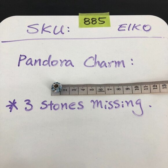 Charm multi-toned blue zirconia gemstone spherical charm *flawed* - Picture 15 of 16